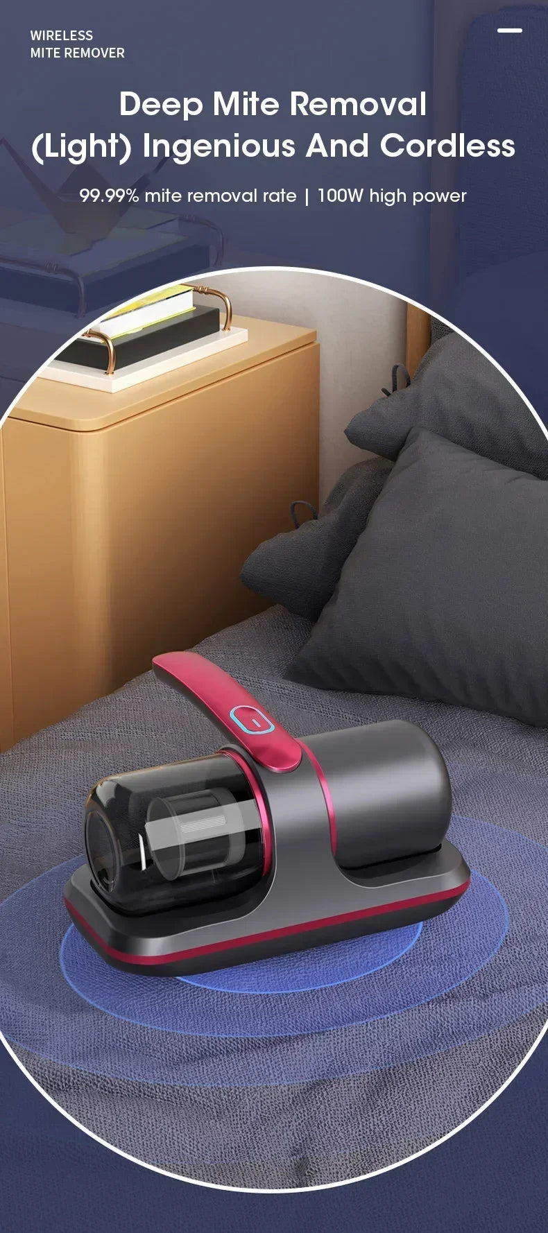 Aspirateur Sans Fil – Nettoyeur Matelas et Vêtements