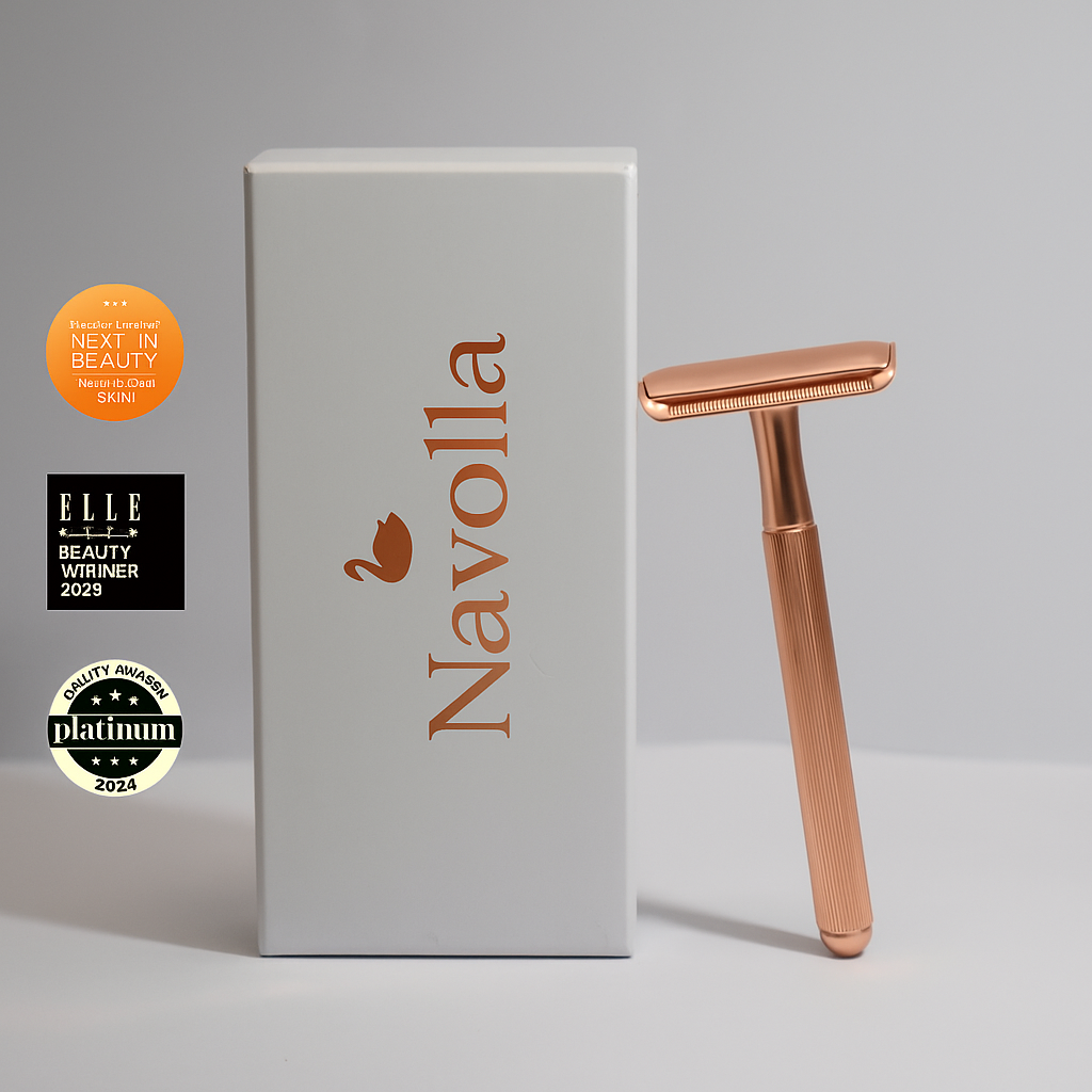 Navolla Rose Gold Safety Razor - Embrace Smooth, Radiant Skin